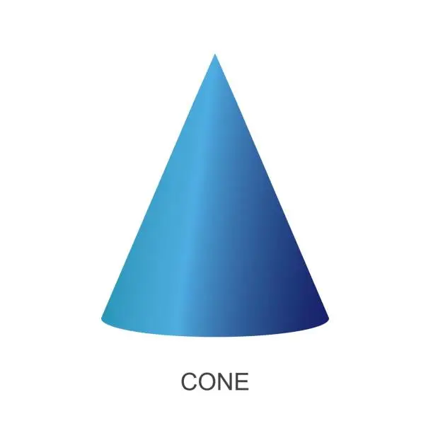 Vector illustration of 3d shape-cone vector