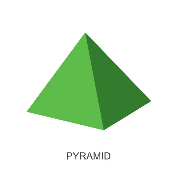 Vector illustration of 3d shape-pyramid vector