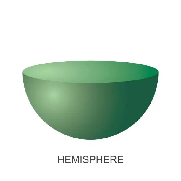 Vector illustration of 3d shape-hemisphere vector