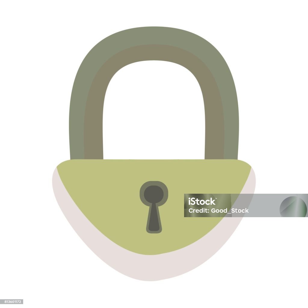 Iron Lock Vector Iron Padlock Vector Illustration Isolated On White Stock Illustration ...