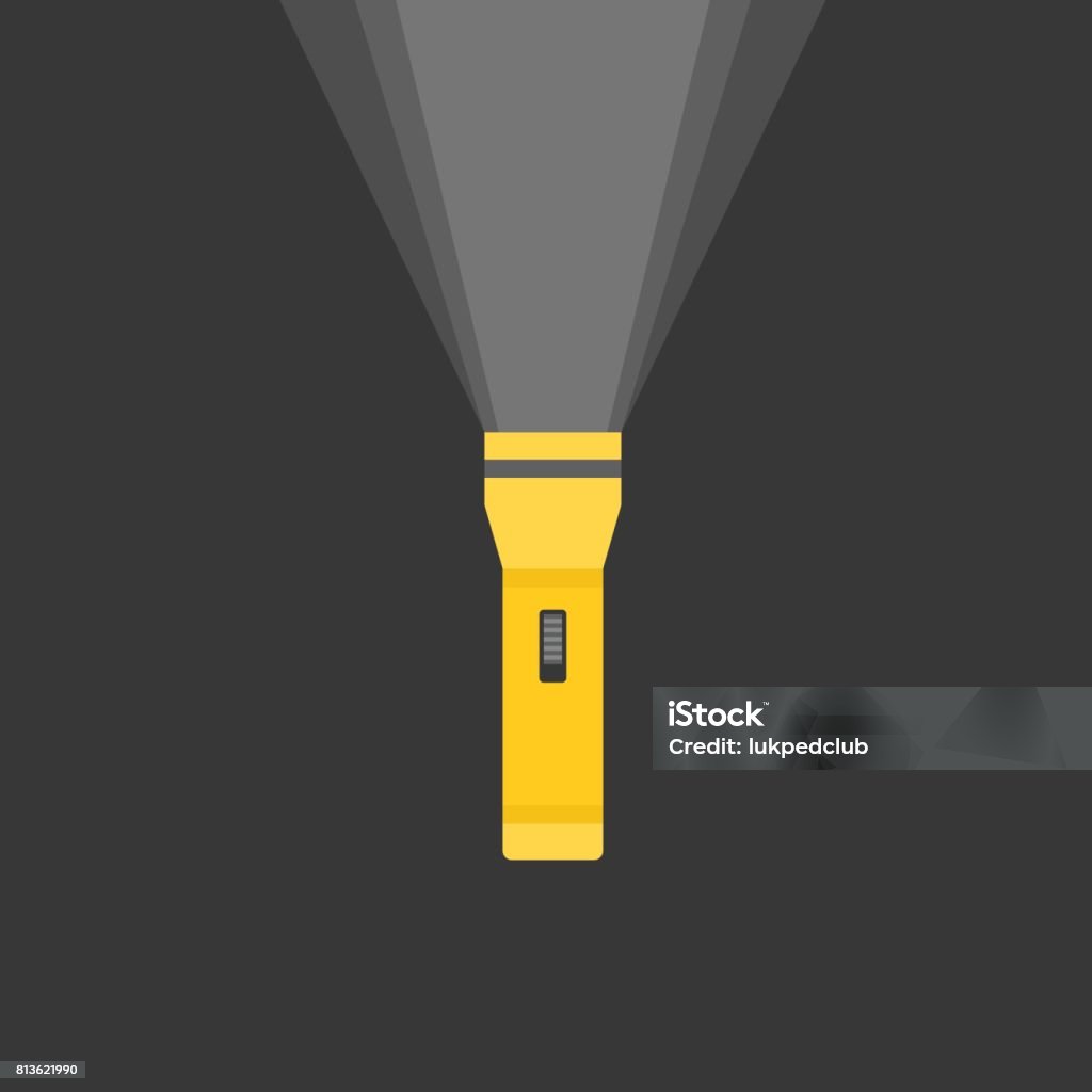 Flat flashlight vector illustration Flashlight stock vector