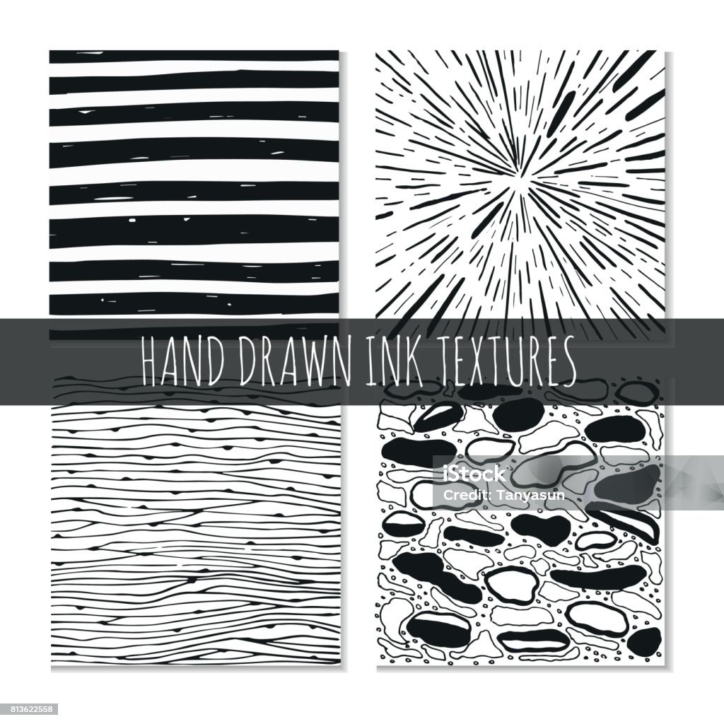 Handwriting Textures Ink Hand Drawn Textures Stock Illustration - Download Image Now - Arts ...