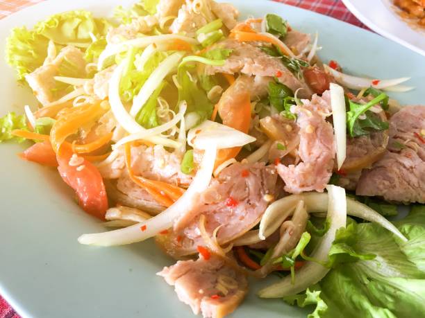 istock spicy salad with pork 813634066