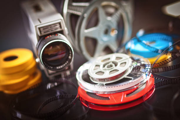 vintage 8mm film concept of movie industry