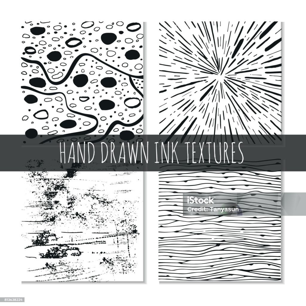 Handwriting Textures Ink Hand Drawn Textures Stock Illustration - Download Image Now - Arts ...