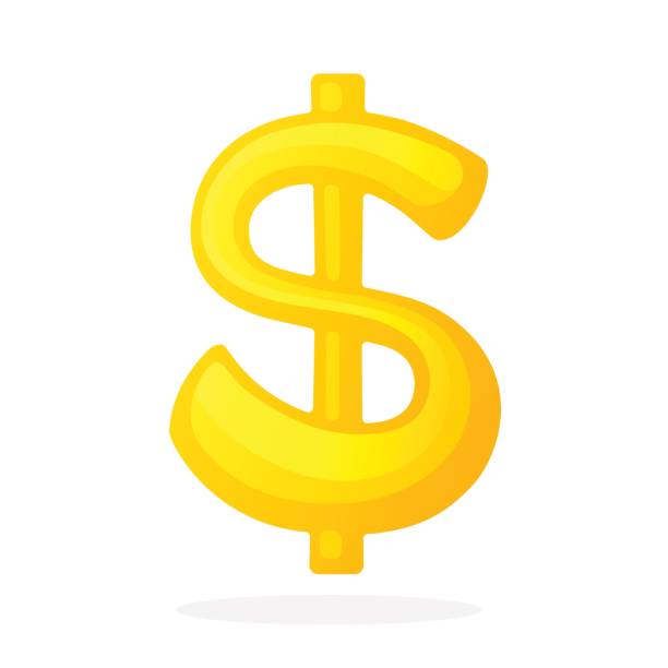 istock Golden sign of dollar with one vertical line 813644378