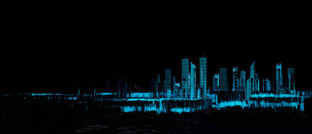 istock Cityscape futuristic 3d city neon light 813644678