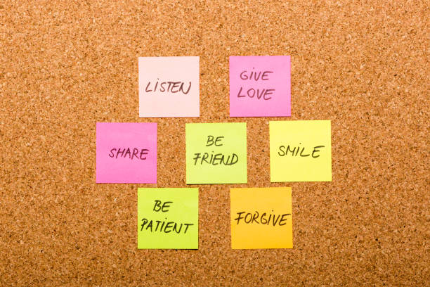 istock be kind, be friend chart on colorful sticky notes 813649102
