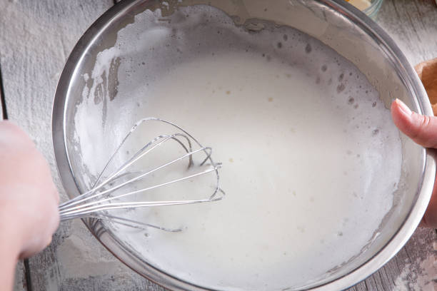 istock Kitchen whisk, hand tool for whipping cream 813651758