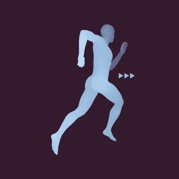 istock 3d Running Man. Design for Sport, Business, Science and Technology. Vector Illustration. Human Body. 813674040