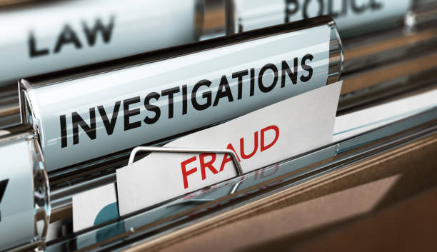 Fraud Investigation, Detective Files 3D illustration of private investigator files with the words investigation and fraud exploration stock pictures, royalty-free photos & images