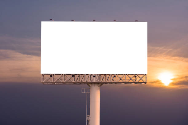 istock Blank billboard for advertisement with sunset in city 813681526