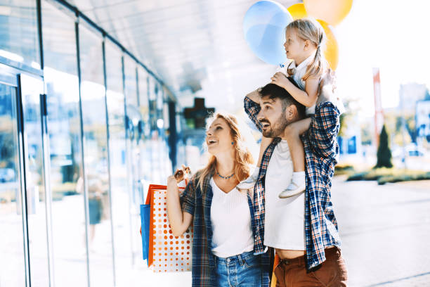 Family enjoying shopping