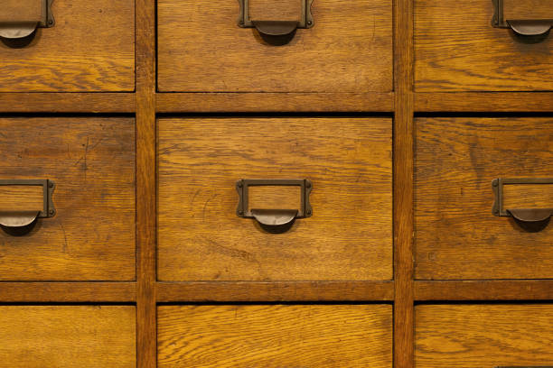 istock Apothecary wood chest with drawers 813688080