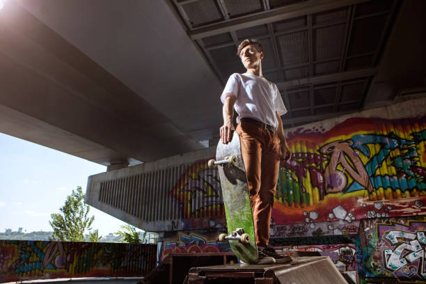 istock Skater with his skateboard 813688090