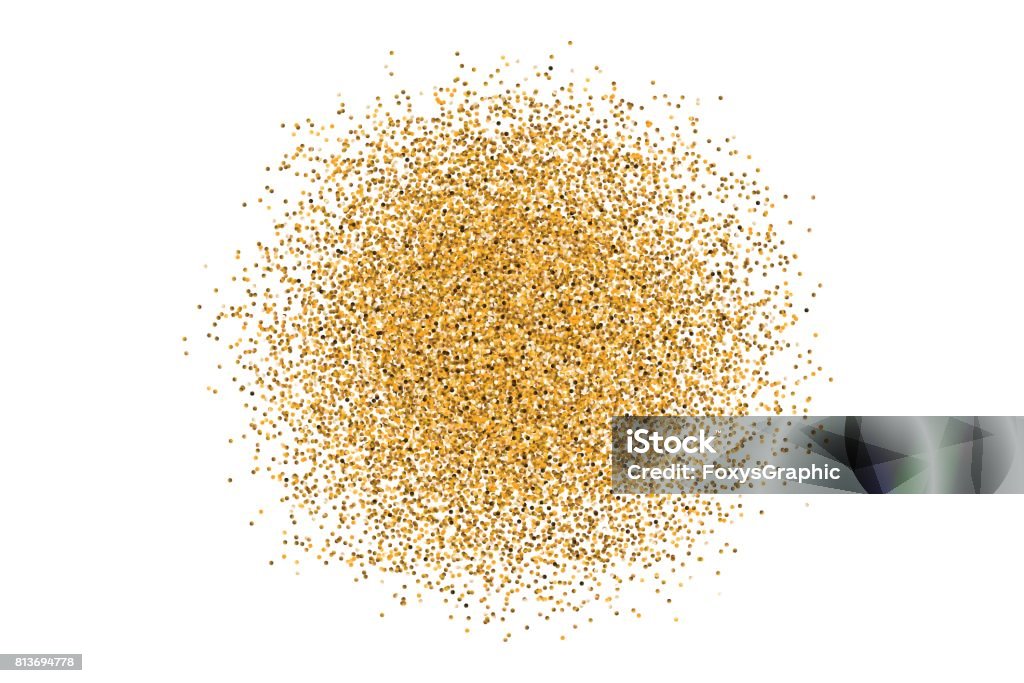 Golden circle sparkles on white background Golden circle sparkles on white background. Stylish fashion shine gold glitter backdrop for texture or background of banner, flyer, print for luxury design, present, gift. Vector Illustration 2018 stock vector