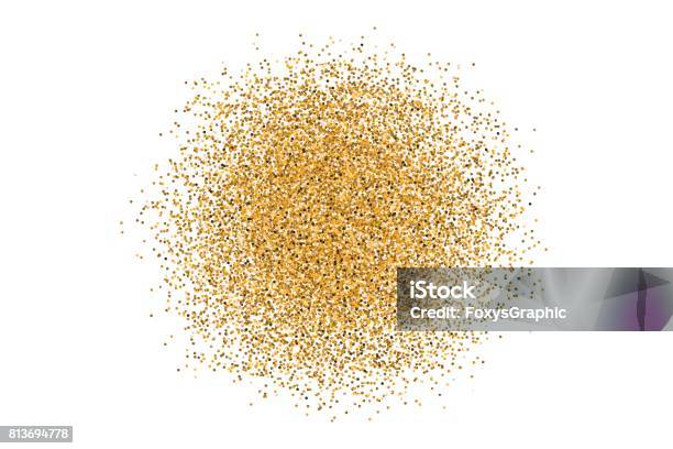 Golden Circle Sparkles On White Background Stock Illustration - Download Image Now - 2018, Abstract, Arts Culture and Entertainment