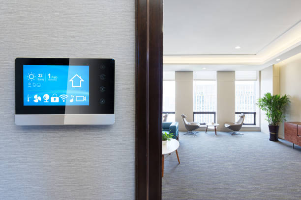 istock smart screen in modern living room 813698296