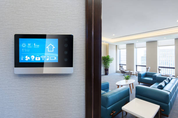 istock smart screen in modern living room 813703852