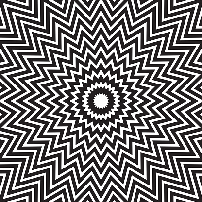 Vector Illustration of a Black and white Hypnotic Concentric Abstract Lines