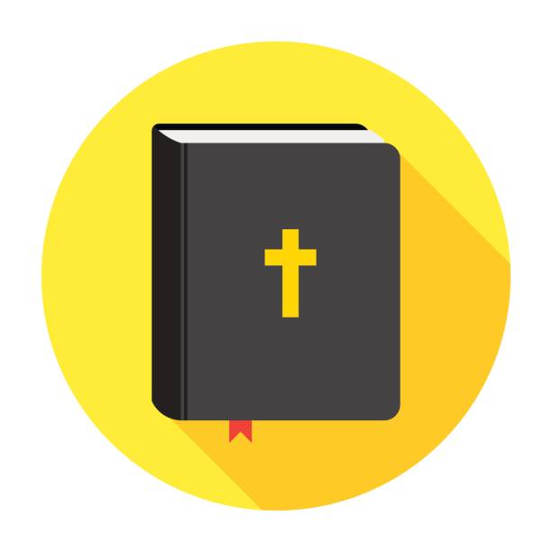 ikona księgi świętej biblii. ilustracja wektora płaskiego - religious icon stock illustrations