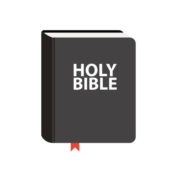 Vector illustration of Holy Bible book icon. Flat vector illustration