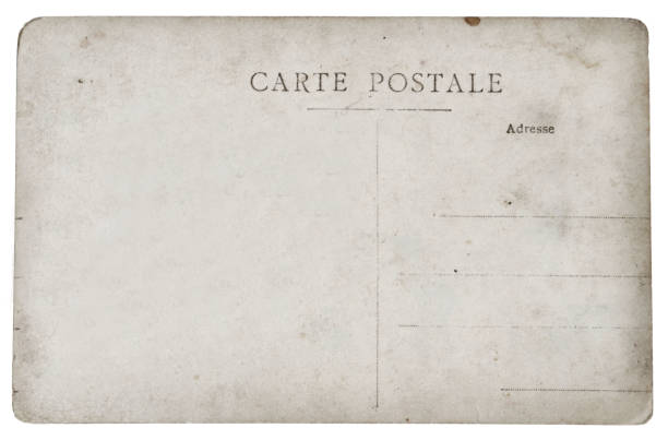 cartão postal vintage - parchment paper old photograph - fotografias e filmes do acervo