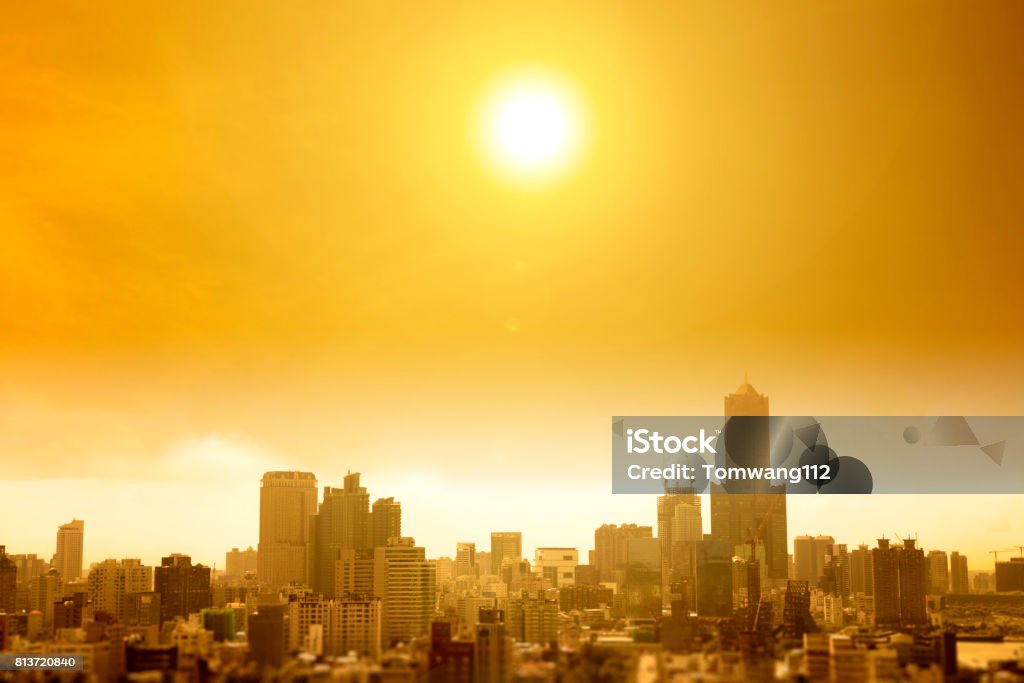 summer heat wave in the city Heat - Temperature Stock Photo