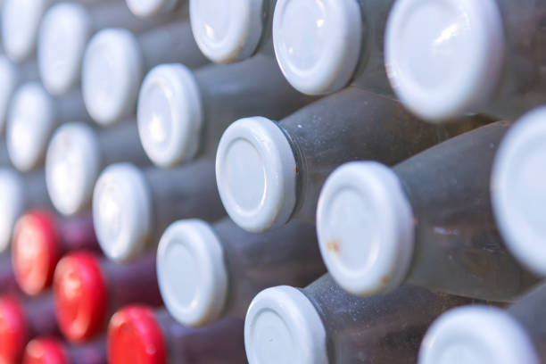 istock close-up of old bottles caps for background 813729800