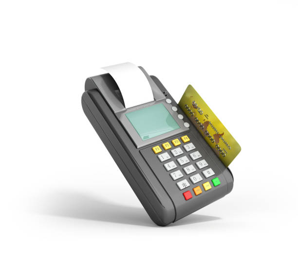 istock Credit Card trminal Machine 3D rendering on white 813733300