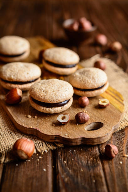istock Hazelnut shortbread sandwiches filled with chocolate cream 813736828