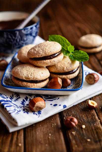 istock Hazelnut shortbread sandwiches filled with chocolate cream 813736912