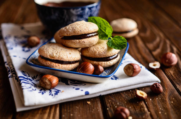 istock Hazelnut shortbread sandwiches filled with chocolate cream 813736992