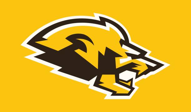 logo lví hlavy. silueta v profilu. logo pro sportovní tým. agresivní a nebezpečný dravec. král zvířat. africká zvířata. dynamický obraz. vektorová ilustrace. plochý styl - klubový-fotbal stock ilustrace