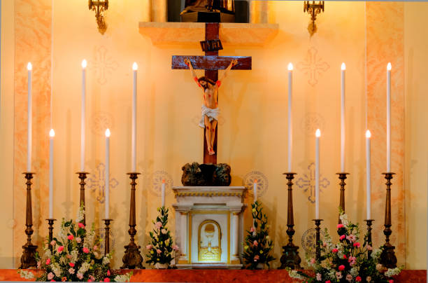 istock Candles in church 813740894