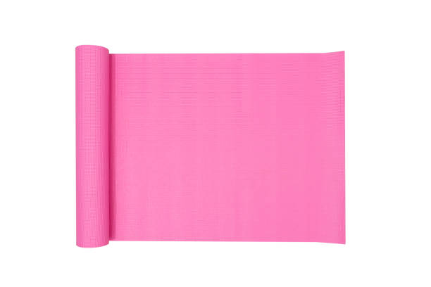 istock Pink Yoga Mat with White Background 813754364