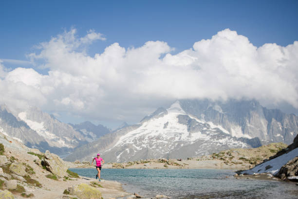 istock Fit female running near Chamonix 813769722