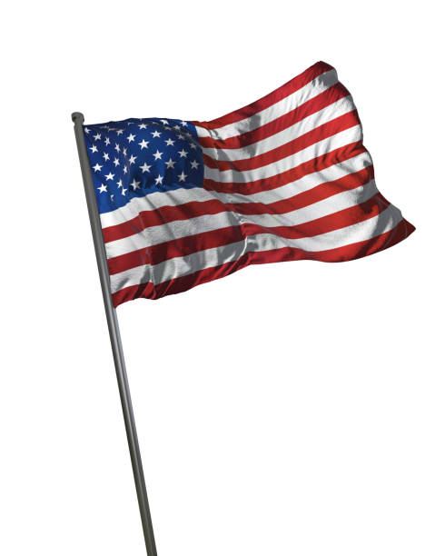 istock American Flag Waving Isolated on White Background Portrait 813774972