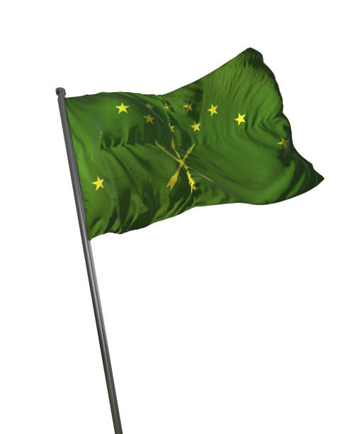 istock Adygea Flag Waving Isolated on White Background Portrait 813775010