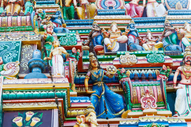 temple de gopuram batikaloa sri lanka - gopuram architecture and buildings temple sri lanka photos et images de collection