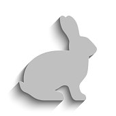 graue-flachseite-silhouette-eines-hasen-