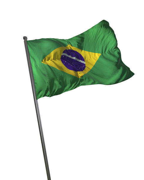 istock Brazil Flag Waving Isolated on White Background Portrait 813780284
