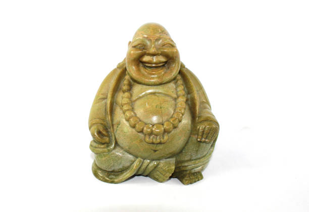 Green Happy Luck Buddha Stone Statue