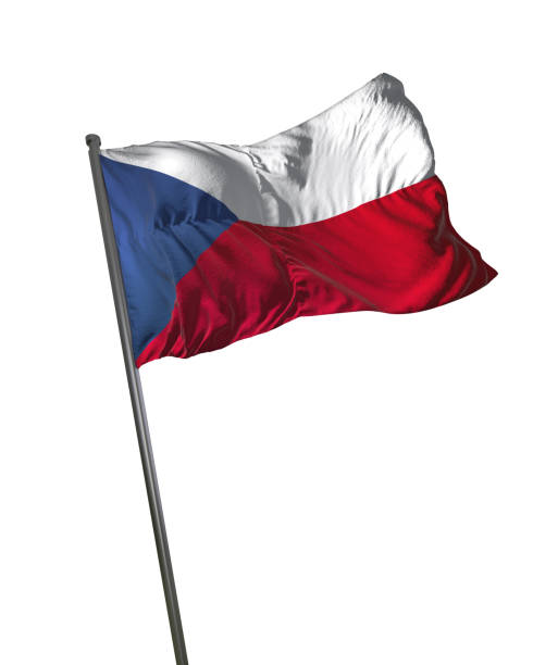 istock Czech Republic Flag Waving Isolated on White Background Portrait 813785942