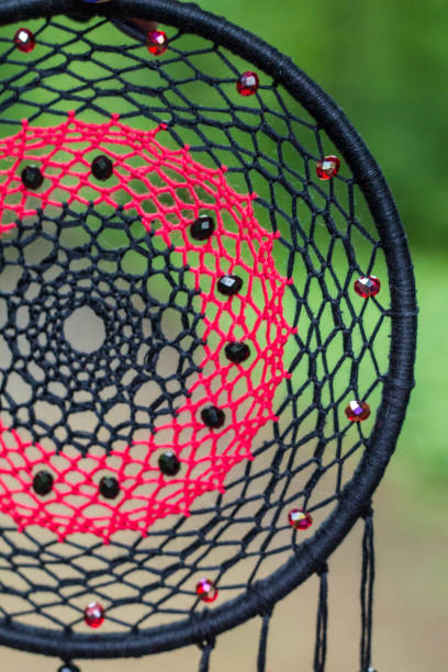 istock Dreamcatcher made of feathers, leather, beads, and ropes 813786128