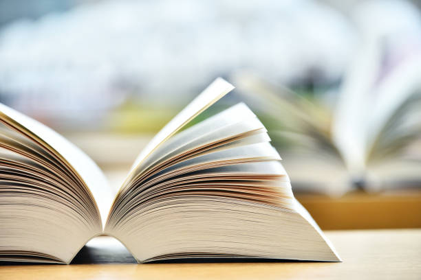 istock Books lying on the table in the public library 813800242