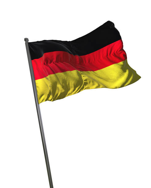 istock Germany Flag Waving Isolated on White Background Portrait 813800636
