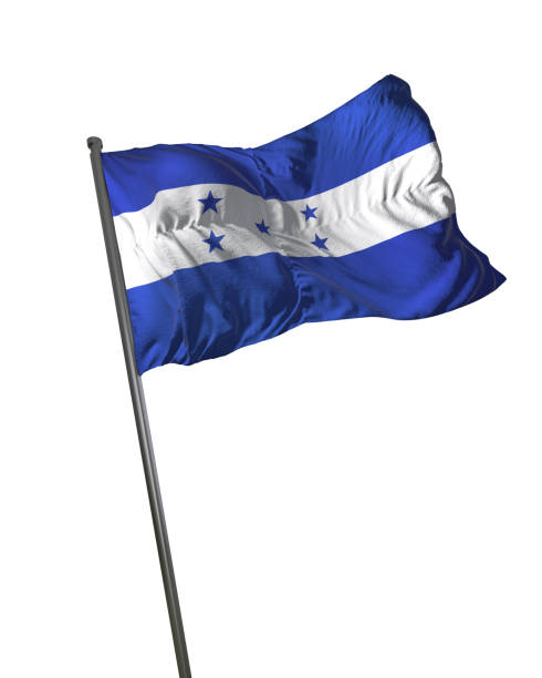 istock Honduras Flag Waving Isolated on White Background Portrait 813803080