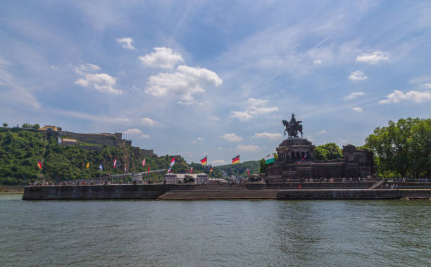 Deutsches Eck in Koblenz Rhineland-Palatinate Germany.