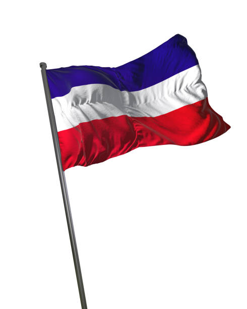 istock Los Altos Flag Waving Isolated on White Background Portrait 813806402